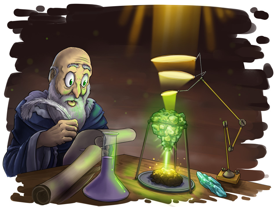 Ein Alchemist auf der Suche nach dem „Stein der Weisen“