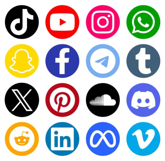 Icons der bekanntesten Social Media Kanäle