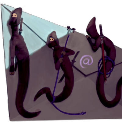 Illustration von 3 Ninja-Würmern